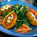 Herb Potato Fritters with Smoked Atlantic Salmon & Watercress